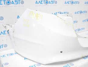 Rear bumper bare Ford Fusion mk5 13-18 for parking sensors, white, tears, dented corner, broken fasteners