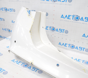 Rear bumper bare Ford Fusion mk5 13-18 for parking sensors, white, tears, dented corner, broken fasteners