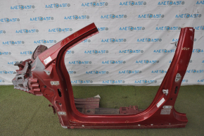 Front left quarter Chevrolet Volt 11-15 red with central pillar, sawn off side member, dented, bumps