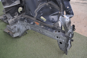 Front left quarter Nissan Rogue 14-20 black with central pillar, dented, pokes