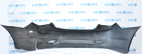 Rear bumper bare Hyundai Sonata 11-13 black dented, tears, broken fasteners, scratches