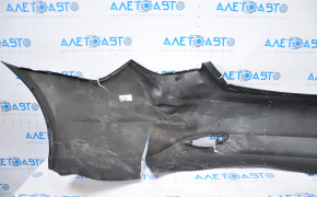 Rear bumper bare Hyundai Sonata 11-13 black dented, tears, broken fasteners, scratches