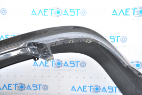 Rear bumper bare Hyundai Sonata 11-13 black dented, tears, broken fasteners, scratches