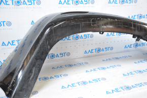 Rear bumper bare Hyundai Sonata 11-13 black dented, tears, broken fasteners, scratches