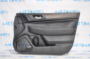 Door trim card front right Subaru Outback 15-16 black, leather, wood insert, scratches on wood insert