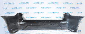 Bare rear bumper Nissan Pathfinder 13-16 pre-restoration for parking sensors white, dented, tears, broken fasteners