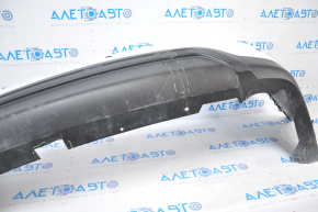 Bare rear bumper Nissan Pathfinder 13-16 pre-restoration for parking sensors white, dented, tears, broken fasteners