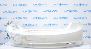 Rear bumper bare Hyundai Sonata 11-13 white dented, tears, broken fasteners, made