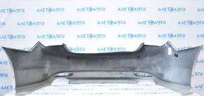 Rear bumper bare Hyundai Sonata 11-13 white dented, tears, broken fasteners, made