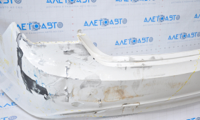 Rear bumper bare Hyundai Sonata 11-13 white dented, tears, broken fasteners, made