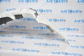 Rear bumper bare Hyundai Sonata 11-13 white dented, tears, broken fasteners, made