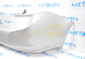 Rear bumper bare Ford Focus USA 2011 silver, tears, broken fasteners, scratches