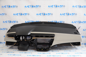 Dashboard front panel with AIRBAG Toyota Avalon 13-18 gray leather, curved side trims