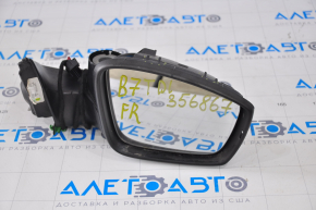Side mirror right VW Passat b7 12-15 USA type as b7 6 pins, broken housing, without cover, blue LH5X
