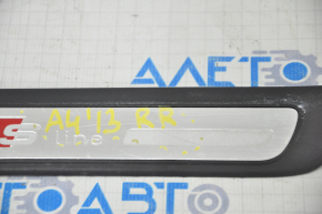 Door sill trim outer rear right Audi A4 B8 08-16 sedan chrome S line, scratches