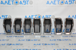 Radiator grill grill Jeep Cherokee KL 14-18 prerest chrome set 7 pcs, pokes on 1 grille