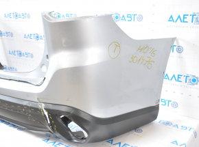 Rear bumper bare Mitsubishi Outlander 16-18 rest, silver, tears, dented, broken fasteners, scratches