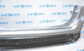 Rear bumper bare Mitsubishi Outlander 16-18 rest, silver, tears, dented, broken fasteners, scratches