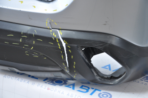 Rear bumper bare Mitsubishi Outlander 16-18 rest, silver, tears, dented, broken fasteners, scratches