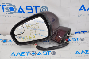 Left side mirror complete Ford Fusion mk5 13-7 pins, turn signal, heated, burgundy