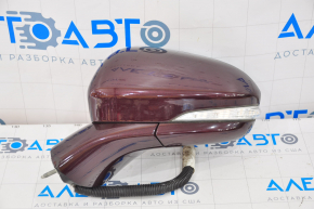 Left side mirror complete Ford Fusion mk5 13-7 pins, turn signal, heated, burgundy