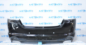 Jaguar XF X250 07-15 black bare rear bumper, for parking sensors, with a lower lip, torn fasteners, dents