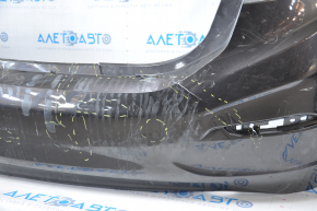 Rear bumper bare Chevrolet Cruze 16 - without parking sensors, graphite, tears, dented, broken fasteners, sawed, scratches