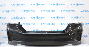 Rear bumper bare Nissan Altima 16-18 rest black dented, tears, broken fasteners
