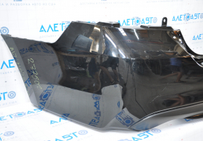 Rear bumper bare Nissan Altima 16-18 rest black dented, tears, broken fasteners
