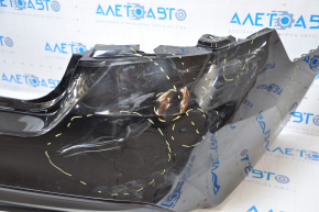 Rear bumper bare Nissan Altima 16-18 rest black dented, tears, broken fasteners