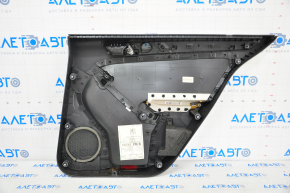 Door trim card rear left VW Jetta 11-16 USA black with gray chrome insert, scuff