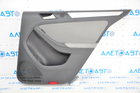 Door trim card rear right VW Jetta 11-18 USA black with gray chrome insert