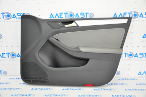Door trim card front right VW Jetta 11-16 USA black with gray chrome insert
