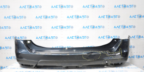 Rear bumper bare Nissan Rogue 14-16 blue dented, torn, broken fasteners