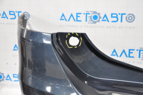 Rear bumper bare Nissan Rogue 14-16 blue dented, torn, broken fasteners