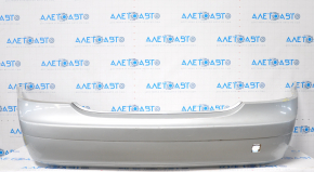 Rear bumper bare Mercedes W221 07-09 pre-rest silver, fasteners torn, broken, filed down from below, painted