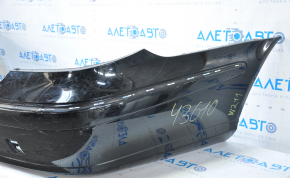 The rear bumper, bare, Mercedes W211 02-09, rest, black, is dented at the bottom, sawed off, the fastening is torn