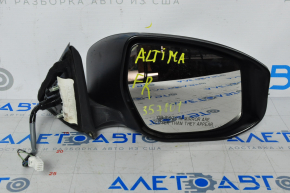 Side mirror right complete Nissan Altima 13-18 5 pins, turn signal, graphite, broken turn signal, pressed
