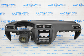 Torpedo front panel with AIRBAG VW Jetta 11-18 USA, black