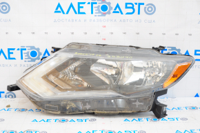 Headlight front left Nissan Rogue 17-20 bare, halogen, housing broken, fasteners broken