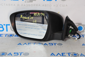 Side mirror left complete Nissan Rogue 14-17 3 pins, black