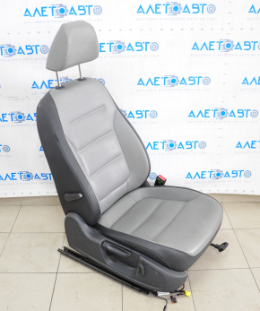 Passenger seat VW Jetta 11-18 USA with airbag, leather gray+black, mechanical+electric