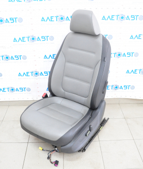 Driver's seat VW Jetta 11-18 USA without airbag, leather gray+black, electric