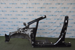 Front left quarter Toyota Prius 30 10-15 black with central pillar, corrosion, bumps