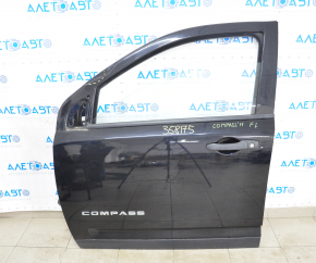 Door assembly front left Jeep Compass 11-16 black PX8, mechanical window lift, dented
