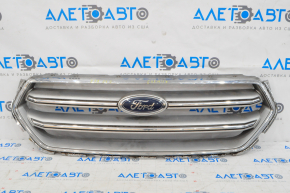 Radiator grill grill Ford Escape MK3 17-19 rest gray with chrome with emblem