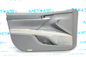 Door trim card front left Toyota Camry v70 18-23 dark gray with gray insert plastic, gray armrest, rubber, for dry cleaning