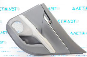 Door trim card rear right Toyota Camry v70 18-23 dark gray with gray insert plastic, rubber armrest, dry-cleanable