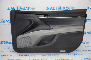 Door trim card front right Toyota Camry v70 18-23 dark gray with gray insert plastic, gray armrest, rubber, dry-cleanable