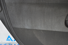 Door trim card front left Toyota Avalon 13-15 black with gray insert leather, armrest blue leather, scratches, worn armrest